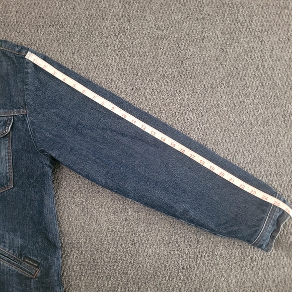 Calvin klein men's denim jacket jeans sz XL fur dark wash button up long sleev - Picture 12 of 14